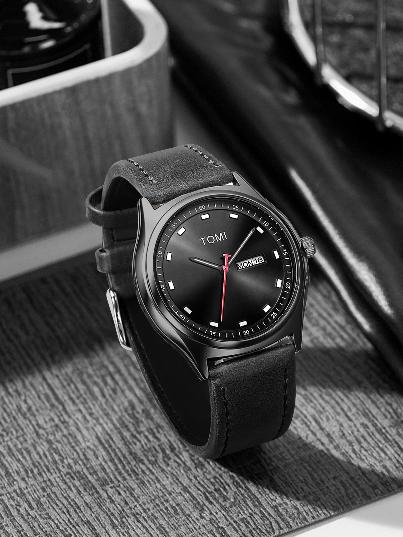 Tomi relógio masculino minimalista negócios casual relógio de quartzo masculino e feminino calendário elegante e versátil relógio de quartzo