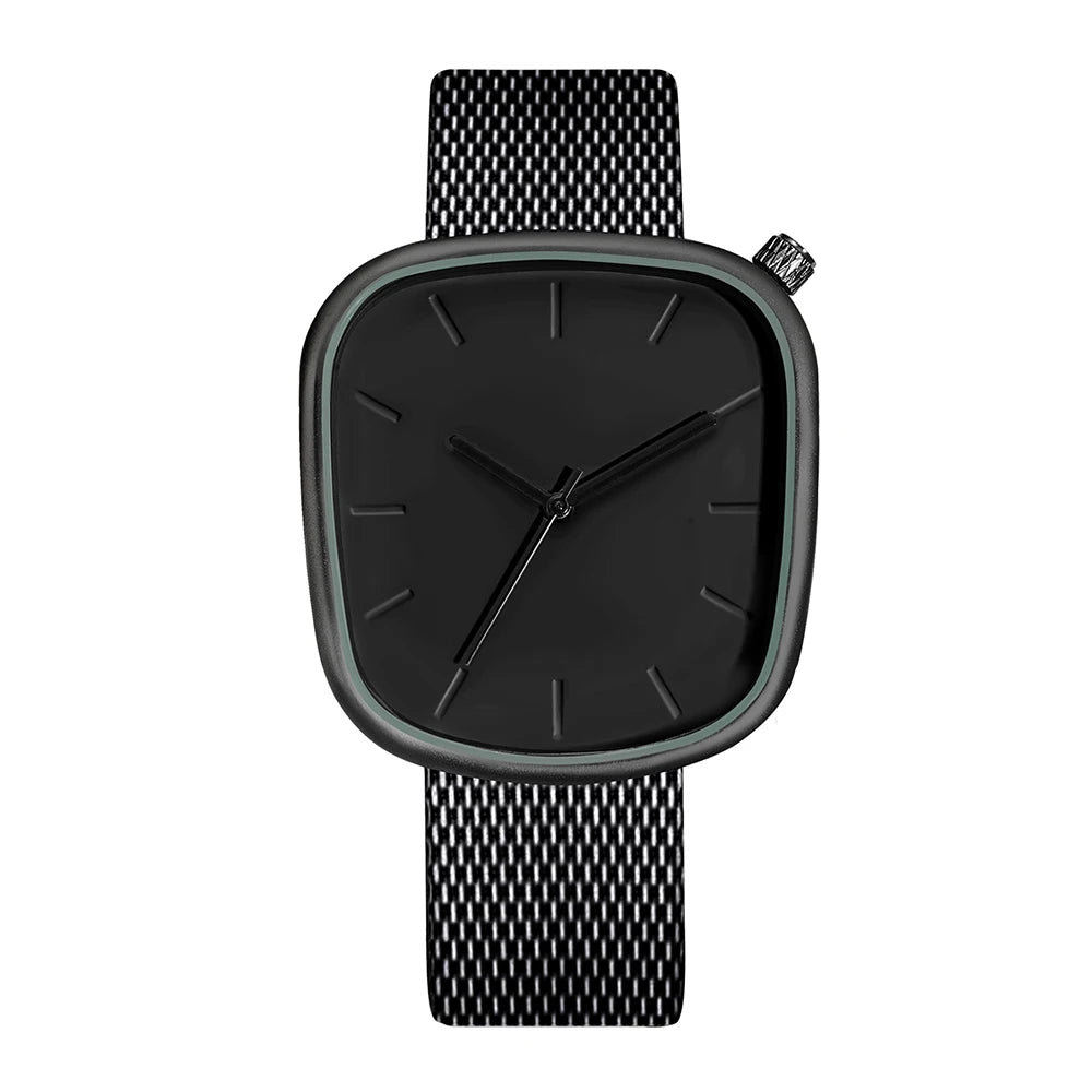 TOMI Relógio Minimalista Masculino Moda Versátil Relógio Quadrado Masculino e Feminino Escala Preto e Branco Relógio de Quartzo Premium