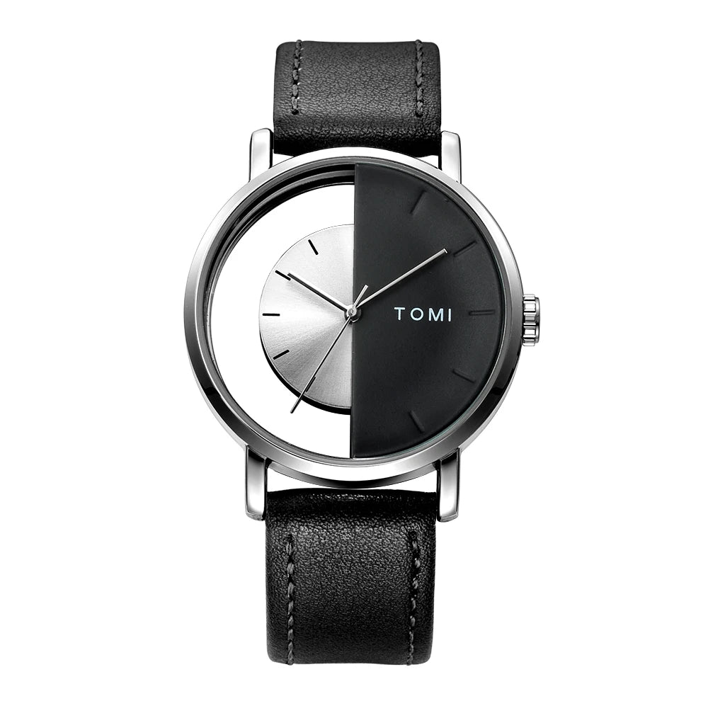 Relógio de quartzo com design oco simples da moda TOMI