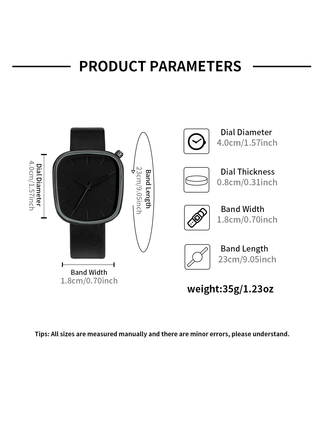 TOMI Relógio Minimalista Masculino Moda Versátil Relógio Quadrado Masculino e Feminino Escala Preto e Branco Relógio de Quartzo Premium