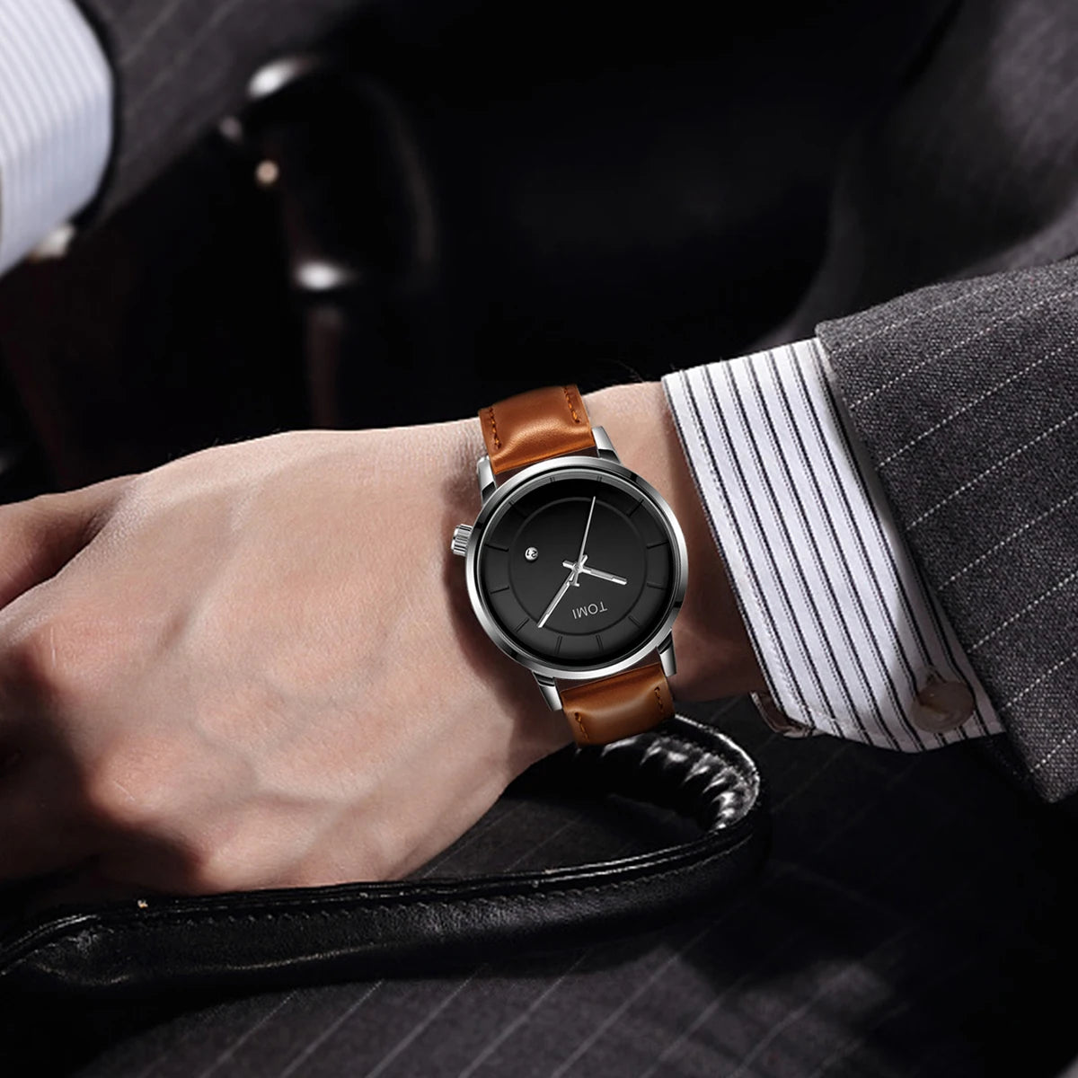 TOMI Relógio Masculino de Luxo Moda Original Marca Negócios Relógio de Quartzo Masculino