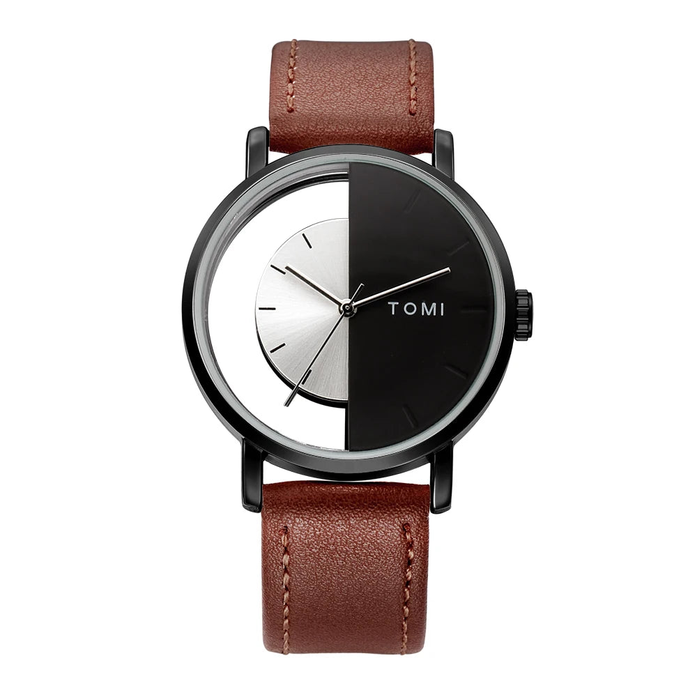 Relógio de quartzo com design oco simples da moda TOMI