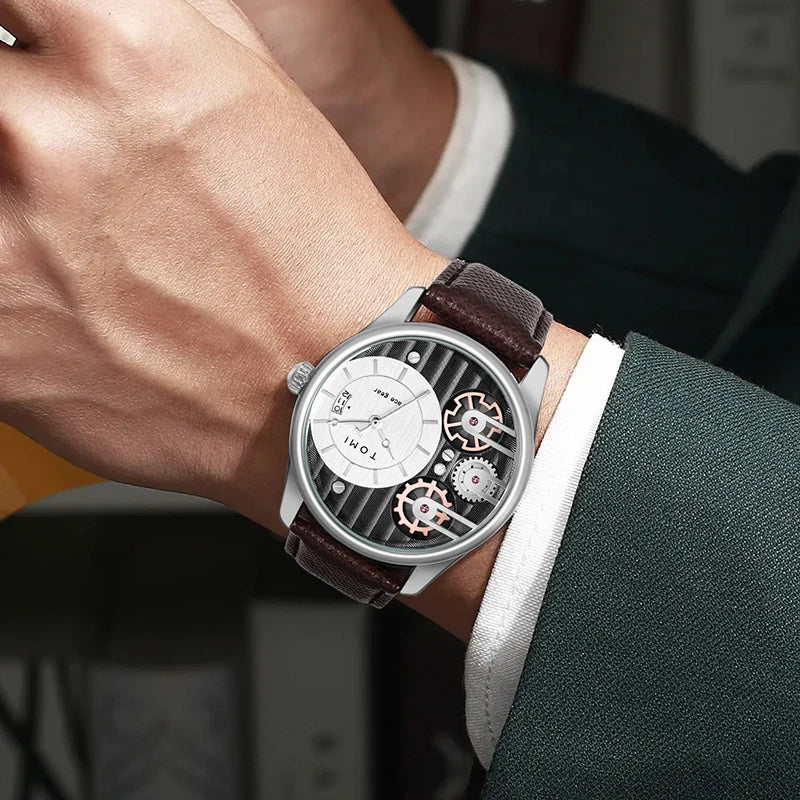 Relógio de quartzo de pulseira destacável TOMI masculino, conjunto combinado caixa presente, luxo e negócios simples, presente Festival