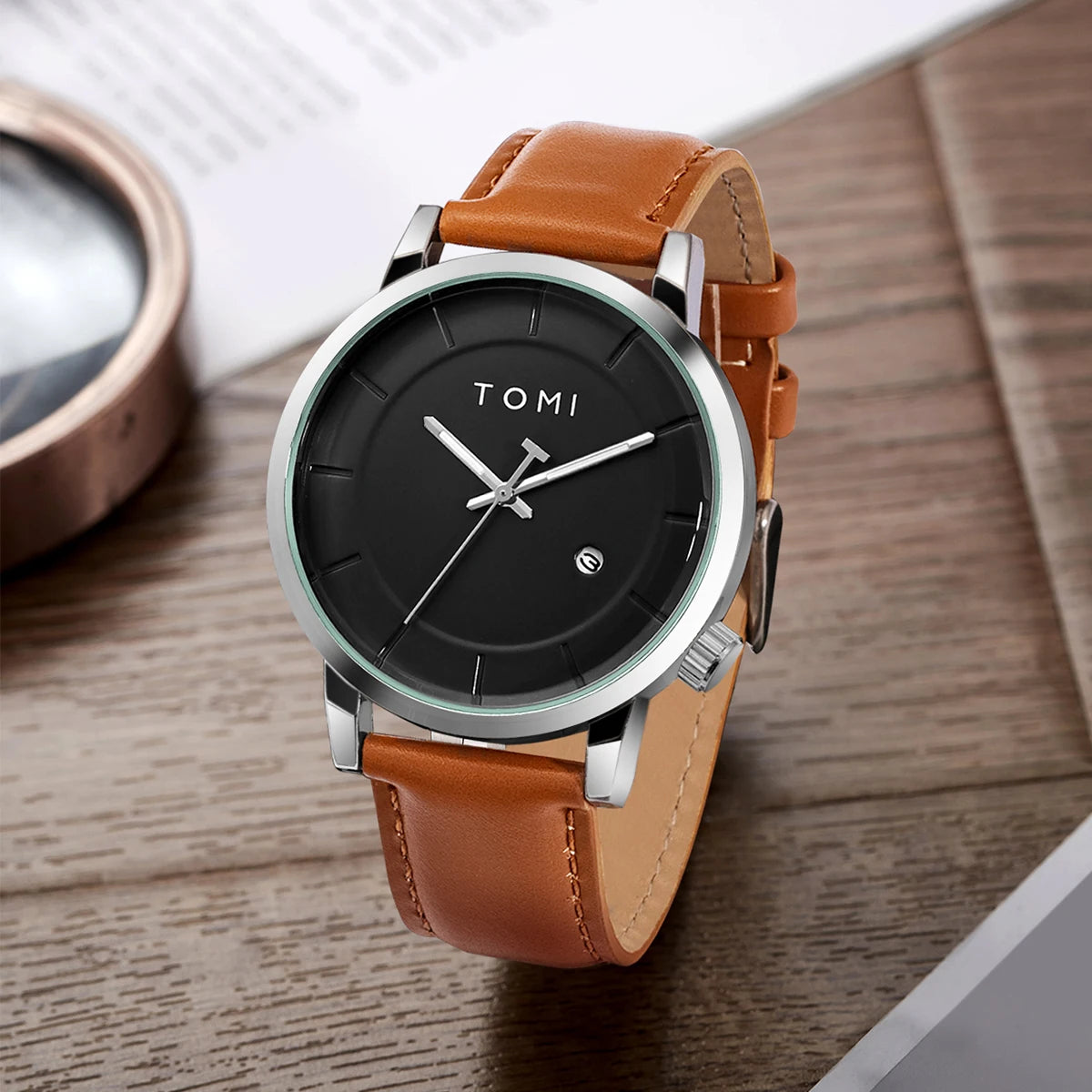TOMI Relógio Masculino de Luxo Moda Original Marca Negócios Relógio de Quartzo Masculino