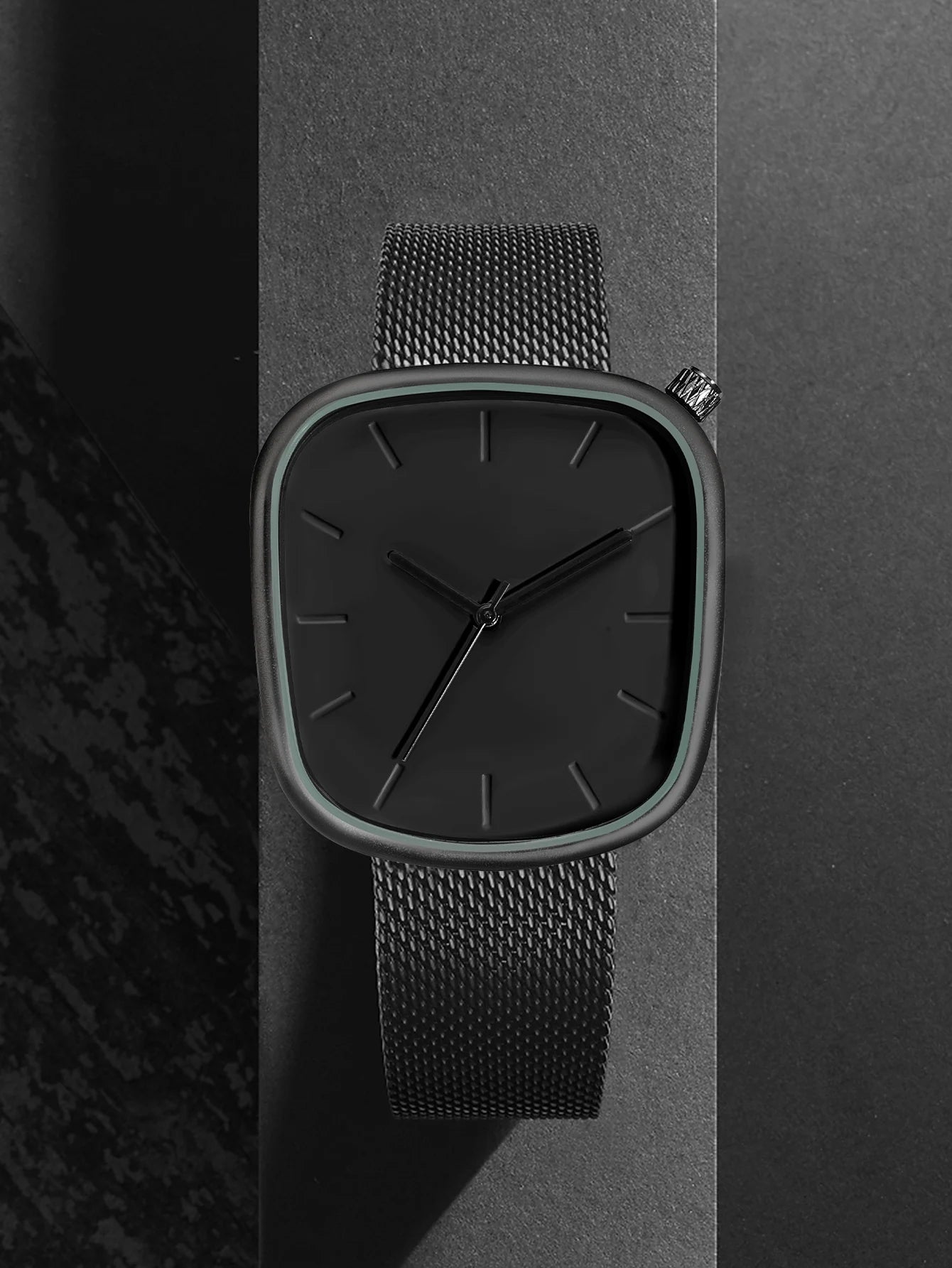 TOMI Relógio Minimalista Masculino Moda Versátil Relógio Quadrado Masculino e Feminino Escala Preto e Branco Relógio de Quartzo Premium