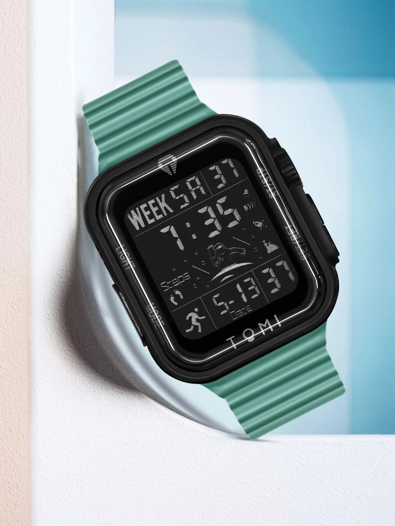 TOMI Pro Mens Smartwatch 1.86 '' AMOLED Tela Sensível Ao Toque Quadrado, Mostrador Obsidian, Data/Tempo/Semana Excluso Design Minimalista Elegante