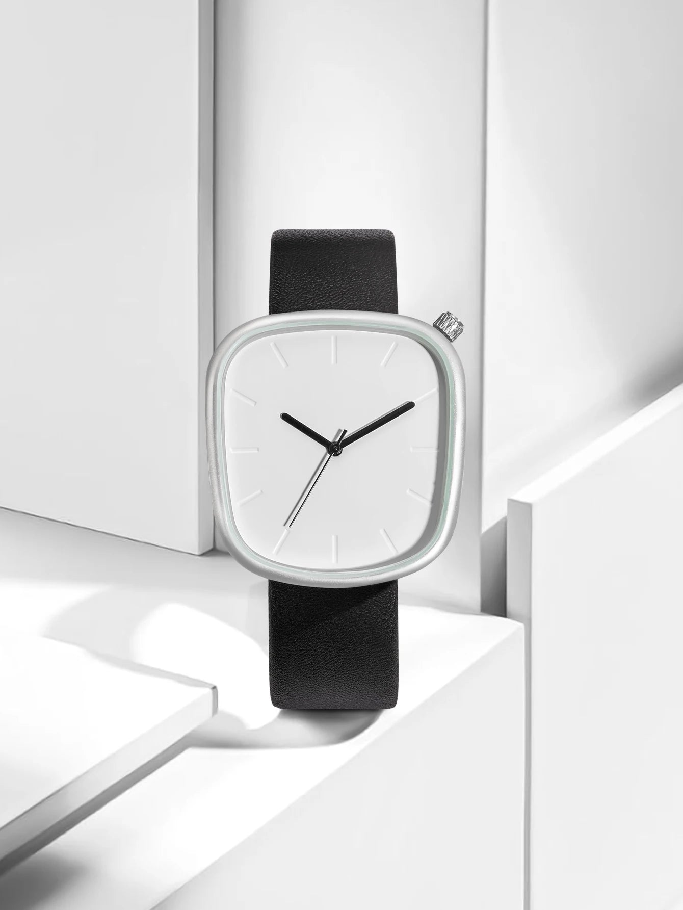 TOMI Relógio Minimalista Masculino Moda Versátil Relógio Quadrado Masculino e Feminino Escala Preto e Branco Relógio de Quartzo Premium