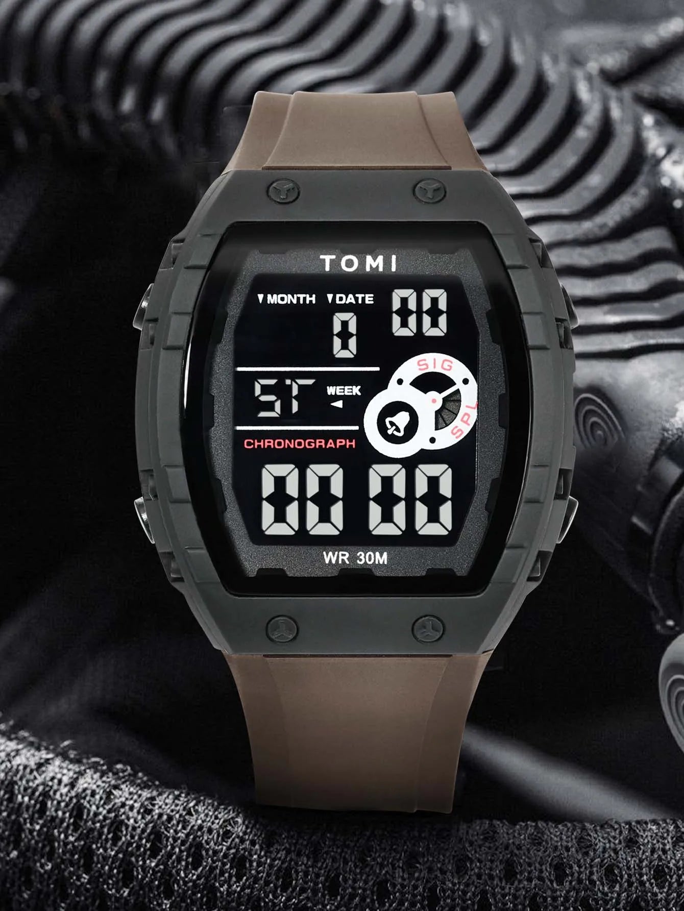 TOMI Esporte Masculino Multi funcional Relógio Esportivo Ao Ar Livre À Prova D 'Água Data Luminosa LED Digital Estudante Relógio Eletrônico