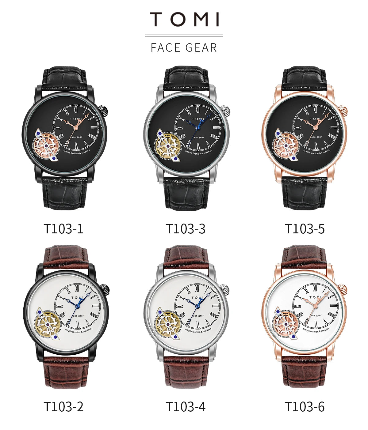 Tomi conjunto caixa de presente luxo e elegante relógio de quartzo masculino calendário de lazer pulseira dupla relógio de quartzo presente do festival