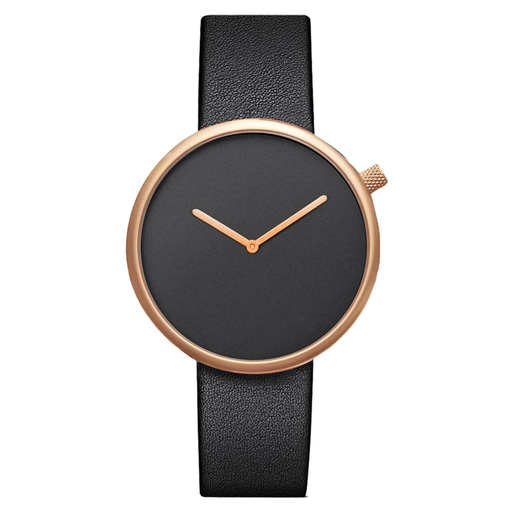 Tomi feminino estilo minimalista relógio de couro feminino pequeno disco scaleless moda relógio minimalista feminino lazer relógio de quartzo