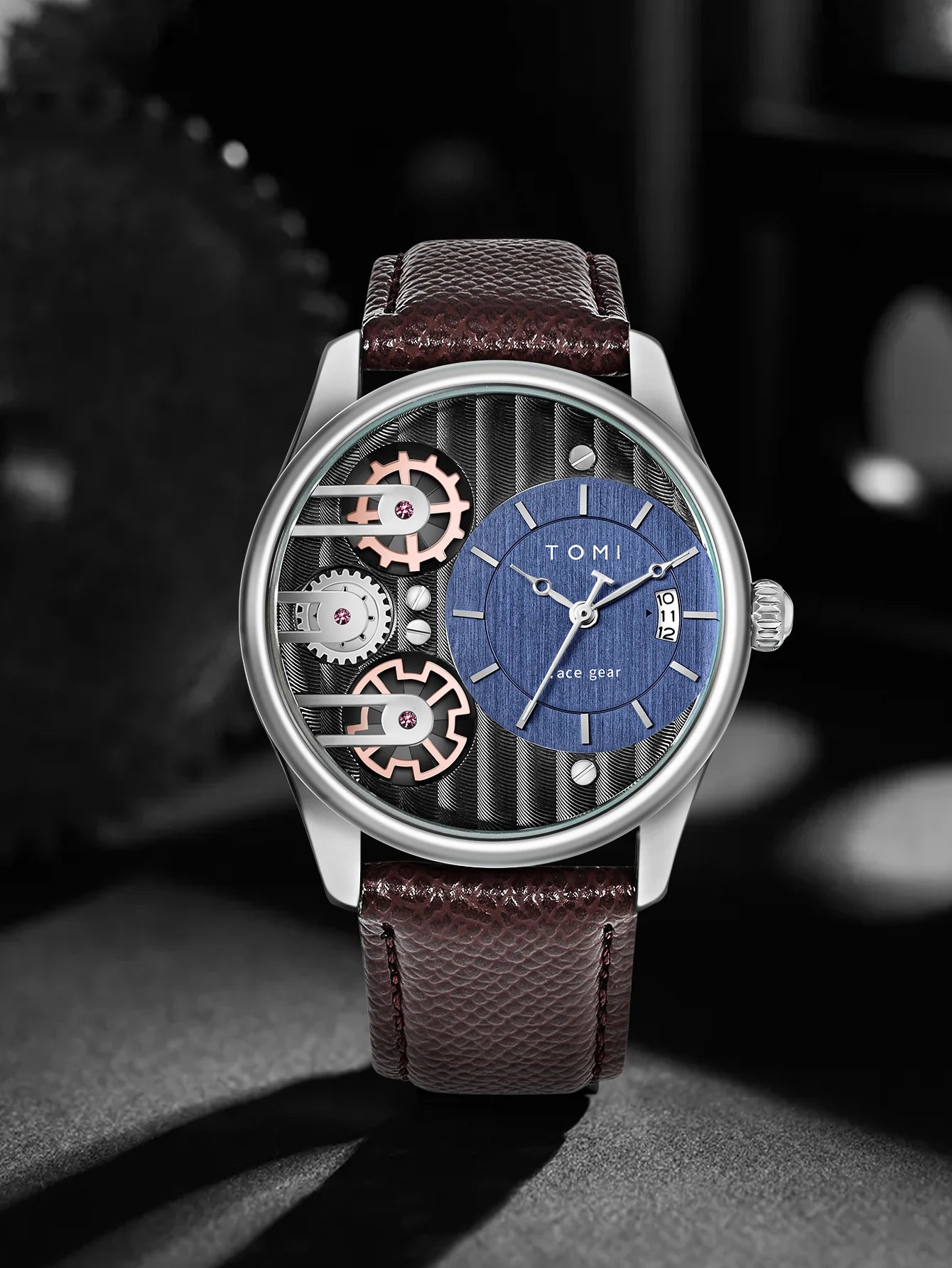 Relógio de quartzo de pulseira destacável TOMI masculino, conjunto combinado caixa presente, luxo e negócios simples, presente Festival
