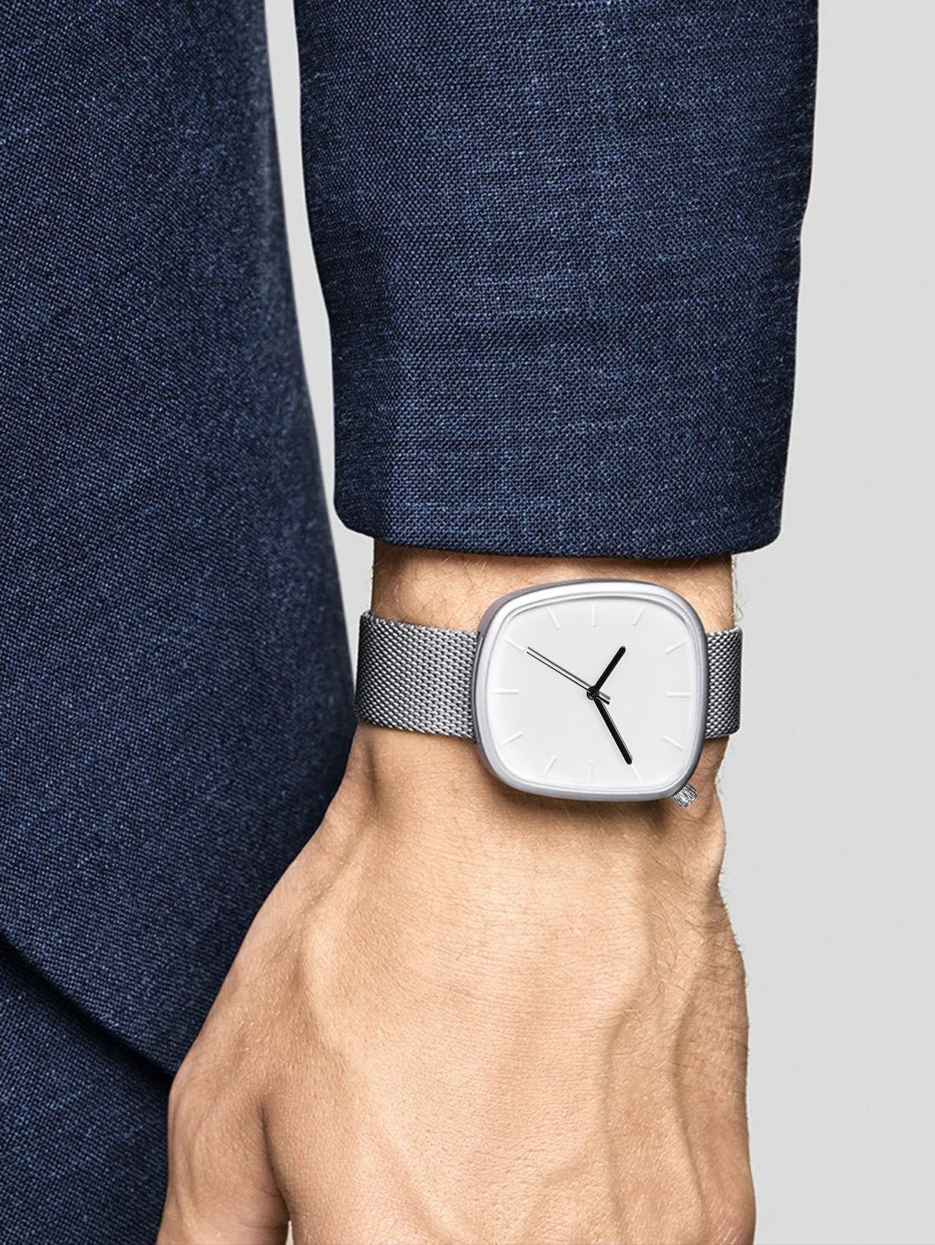 TOMI Relógio Minimalista Masculino Moda Versátil Relógio Quadrado Masculino e Feminino Escala Preto e Branco Relógio de Quartzo Premium
