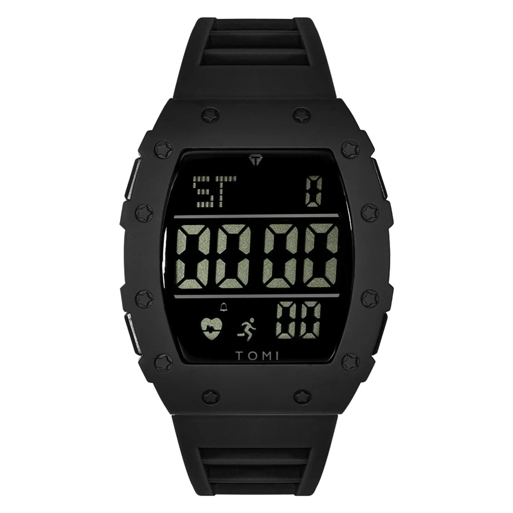 Tomi relógio digital led masculino barril de vinho relógio multifuncional ao ar livre à prova dwaterproof água fitness esportes relógio estudante