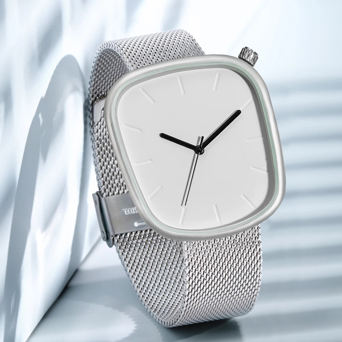 TOMI Relógio Minimalista Masculino Moda Versátil Relógio Quadrado Masculino e Feminino Escala Preto e Branco Relógio de Quartzo Premium