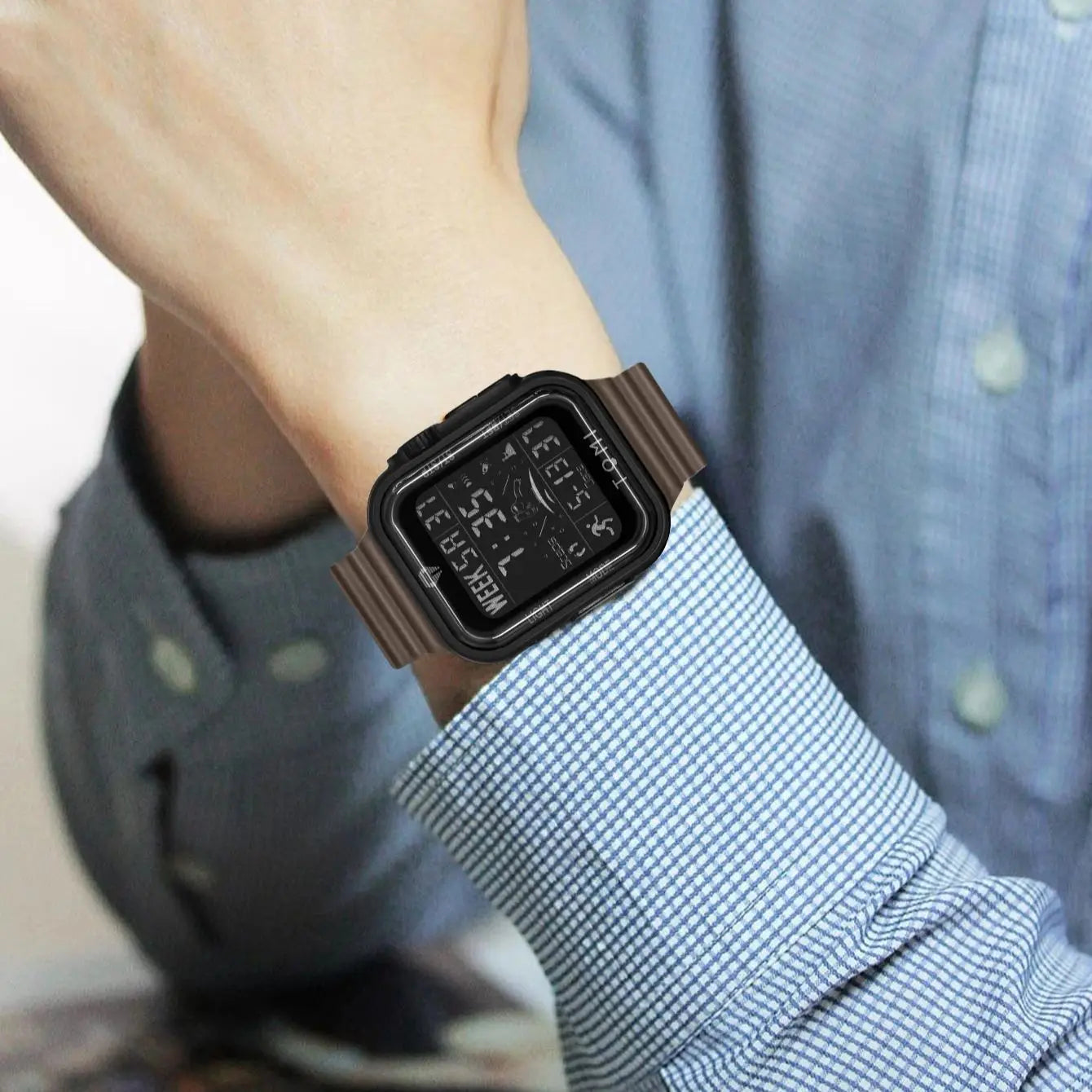 TOMI Pro Mens Smartwatch 1.86 '' AMOLED Tela Sensível Ao Toque Quadrado, Mostrador Obsidian, Data/Tempo/Semana Excluso Design Minimalista Elegante
