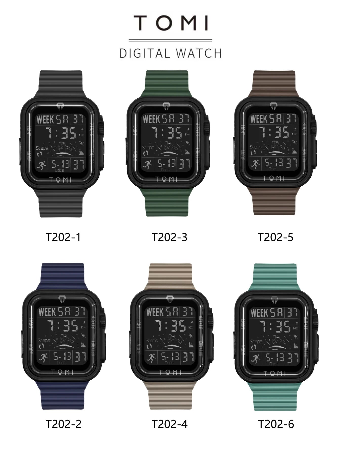 TOMI Pro Mens Smartwatch 1.86 '' AMOLED Tela Sensível Ao Toque Quadrado, Mostrador Obsidian, Data/Tempo/Semana Excluso Design Minimalista Elegante