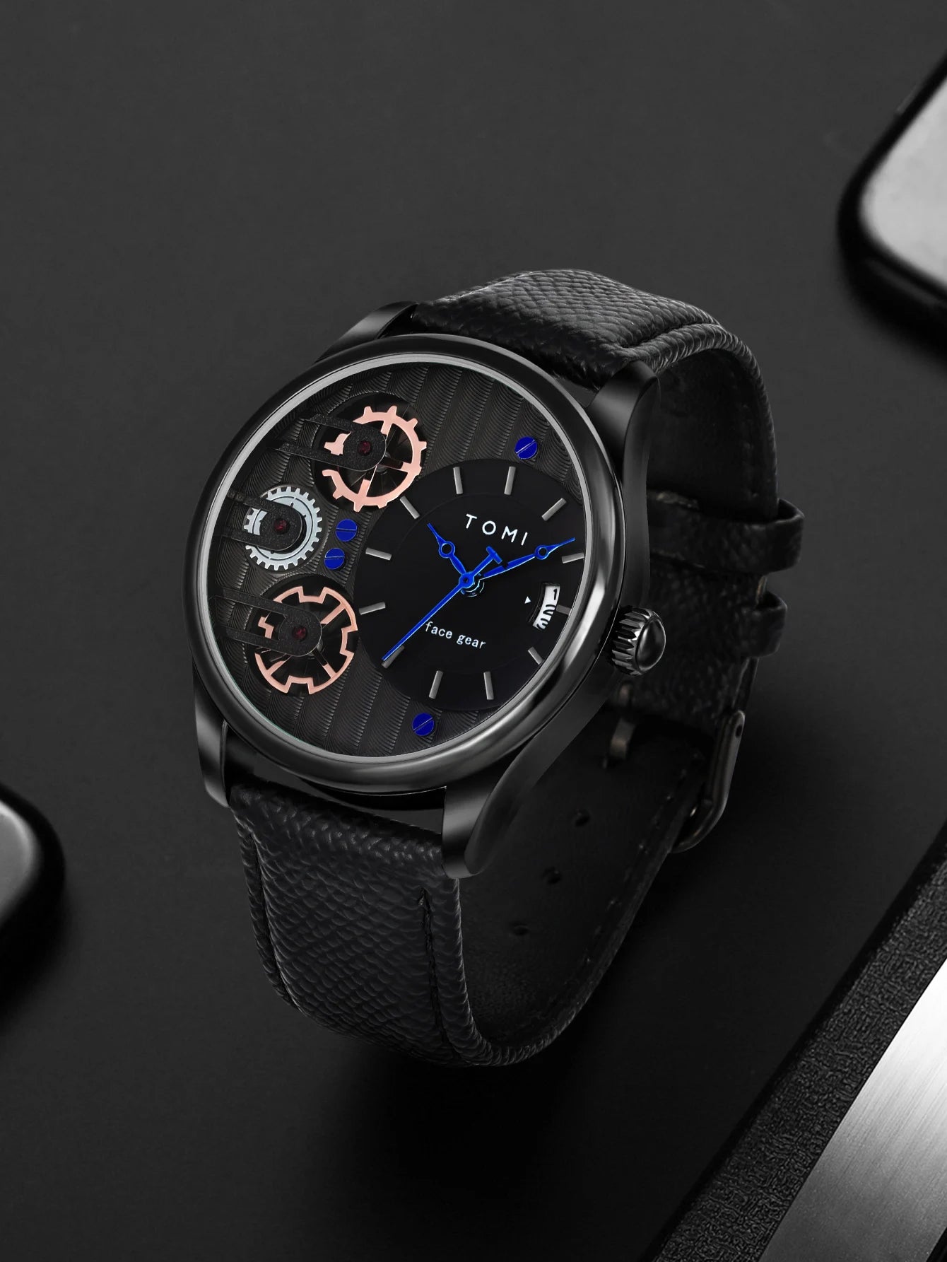 Relógio de quartzo de pulseira destacável TOMI masculino, conjunto combinado caixa presente, luxo e negócios simples, presente Festival