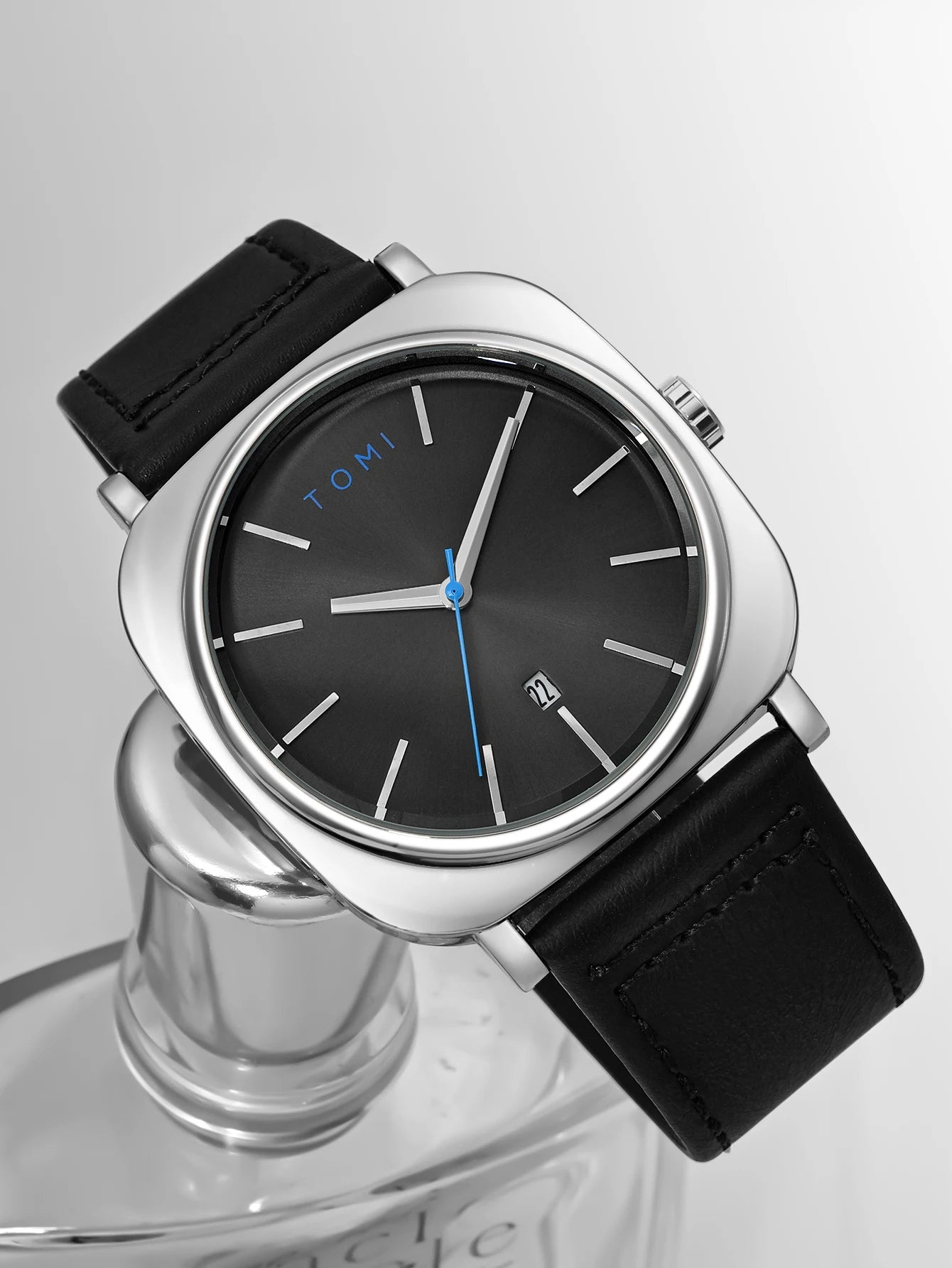Tomi 2 pçs masculino casual moda relógio óculos conjunto de presente clássico simples caso quadrado relógio de quartzo masculino conjunto de presente reloj