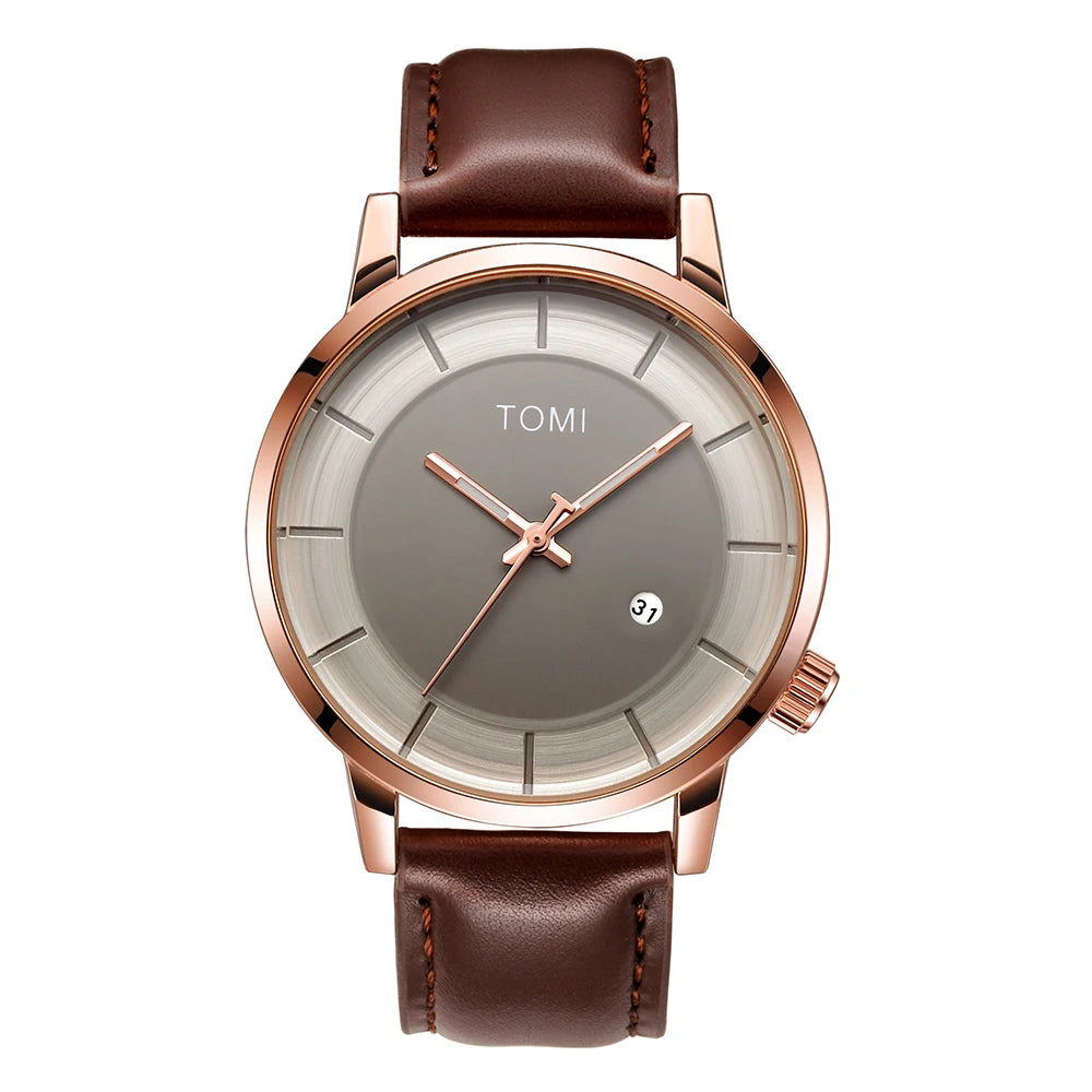 TOMI Relógio Masculino de Luxo Moda Original Marca Negócios Relógio de Quartzo Masculino