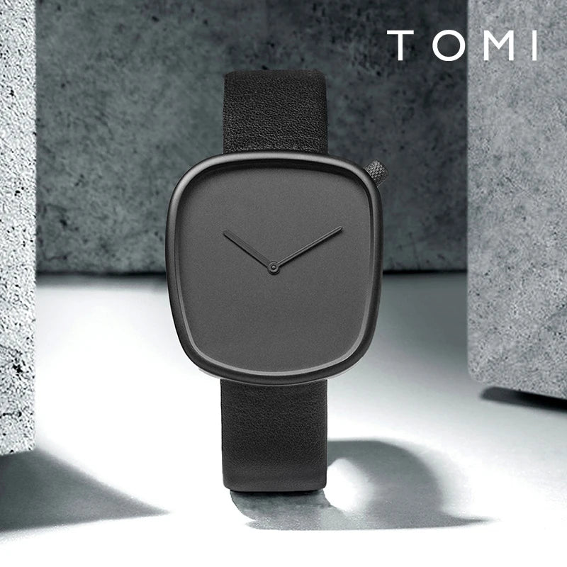 Tomi relógio minimalista masculino quadrado moda ultra fino relógio minimalista feminino de alta qualidade elegante relógio de quartzo presente