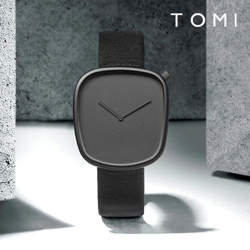 Tomi relógio minimalista masculino quadrado moda ultra fino relógio minimalista feminino de alta qualidade elegante relógio de quartzo presente