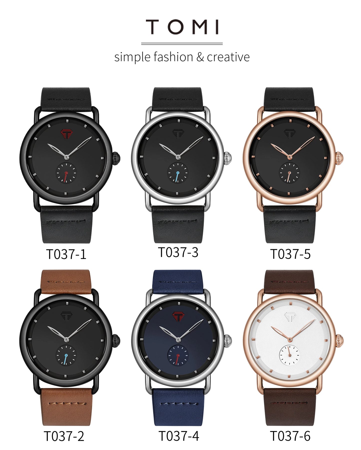 Tomi moda masculina relógio minimalista clássico mostrador redondo relógio de quartzo masculino versátil relógio de alta qualidade reloj festival presente