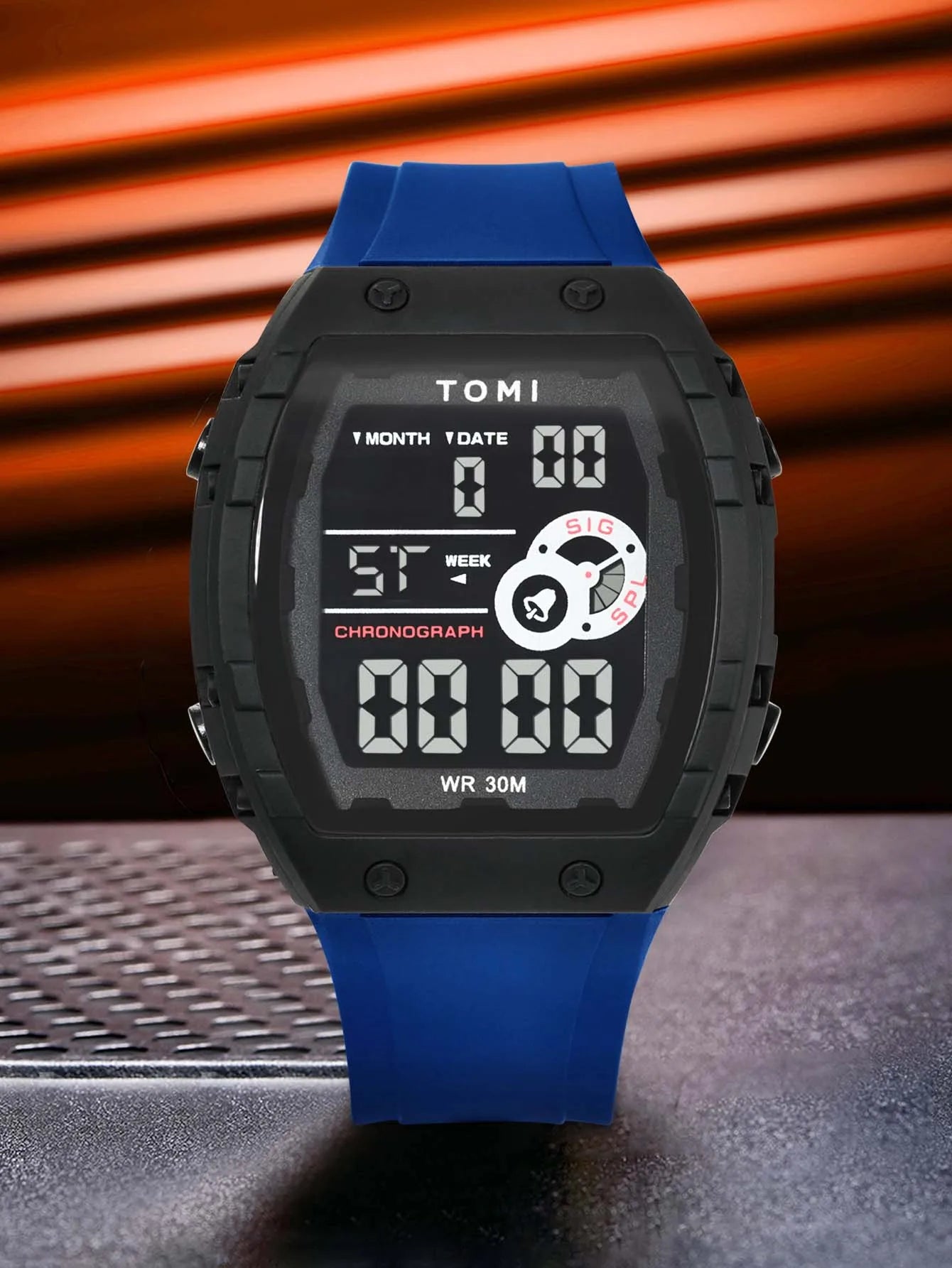 TOMI Esporte Masculino Multi funcional Relógio Esportivo Ao Ar Livre À Prova D 'Água Data Luminosa LED Digital Estudante Relógio Eletrônico
