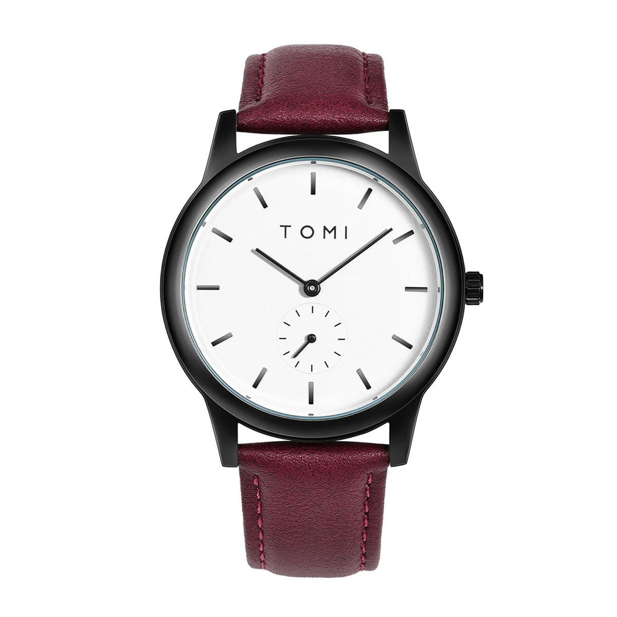 TOMI Fashion Masculino Relógio de quartzo com meio cinto de dois pinos casual e minimalista masculino