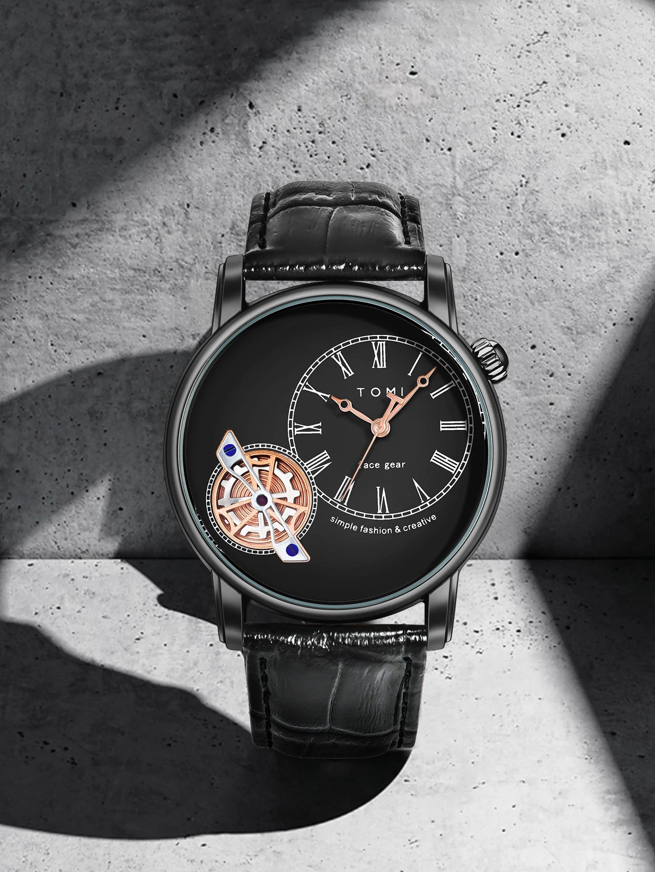 Tomi conjunto caixa de presente luxo e elegante relógio de quartzo masculino calendário de lazer pulseira dupla relógio de quartzo presente do festival