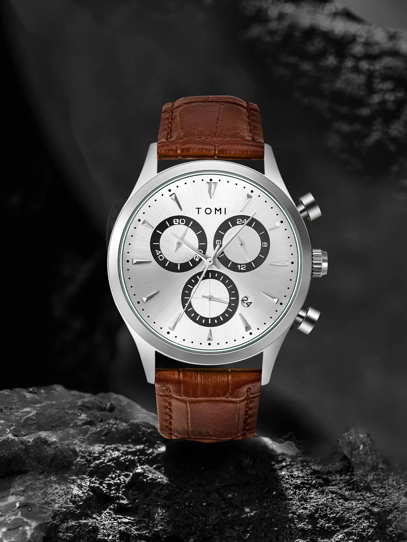 Tomi 4 pçs conjunto de luxo negócios masculino relógio quartzo casual moda versátil relógio abotoaduras masculino gravata clipe relógio festival presente