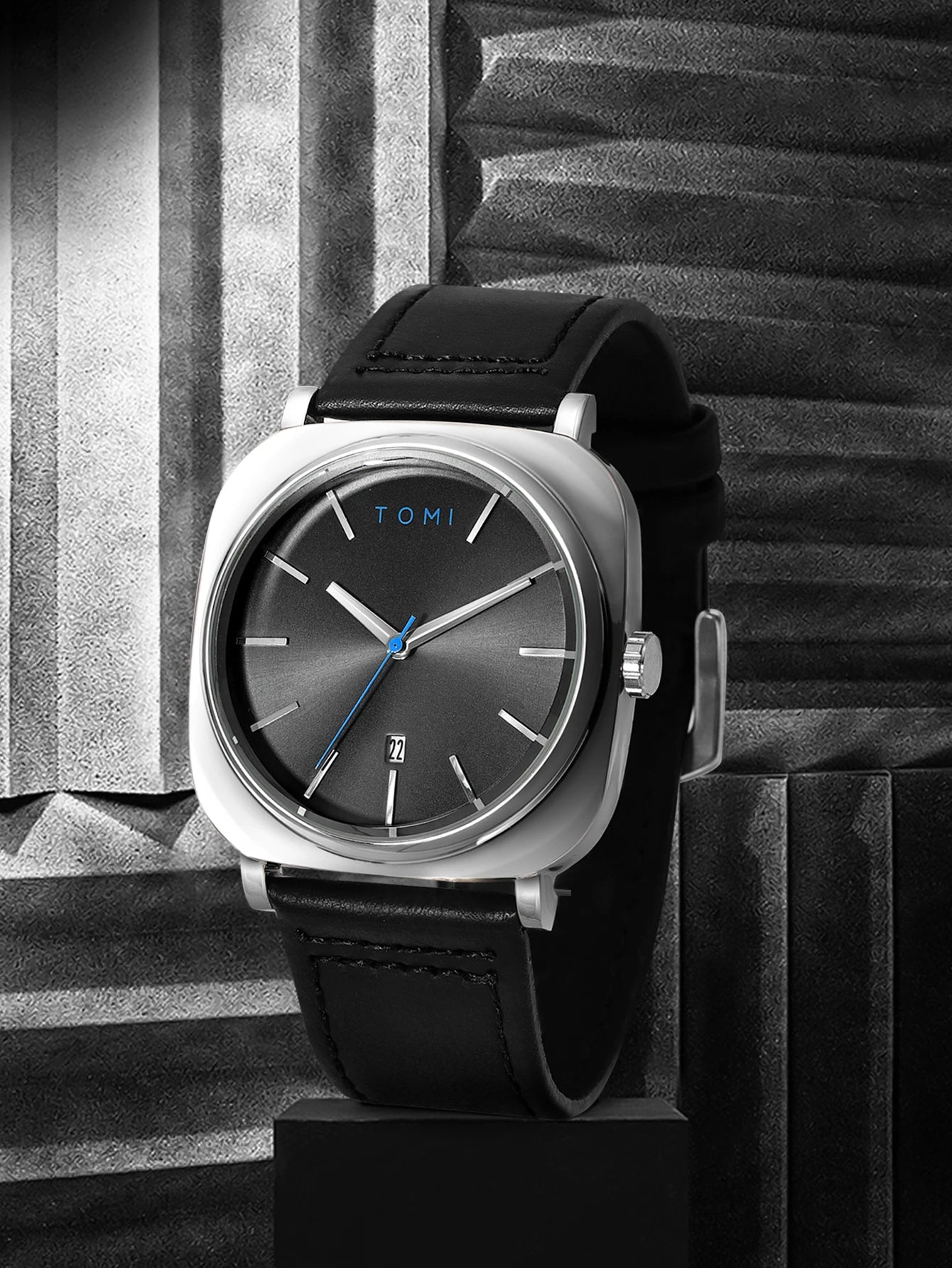 Tomi 2 pçs masculino casual moda relógio óculos conjunto de presente clássico simples caso quadrado relógio de quartzo masculino conjunto de presente reloj
