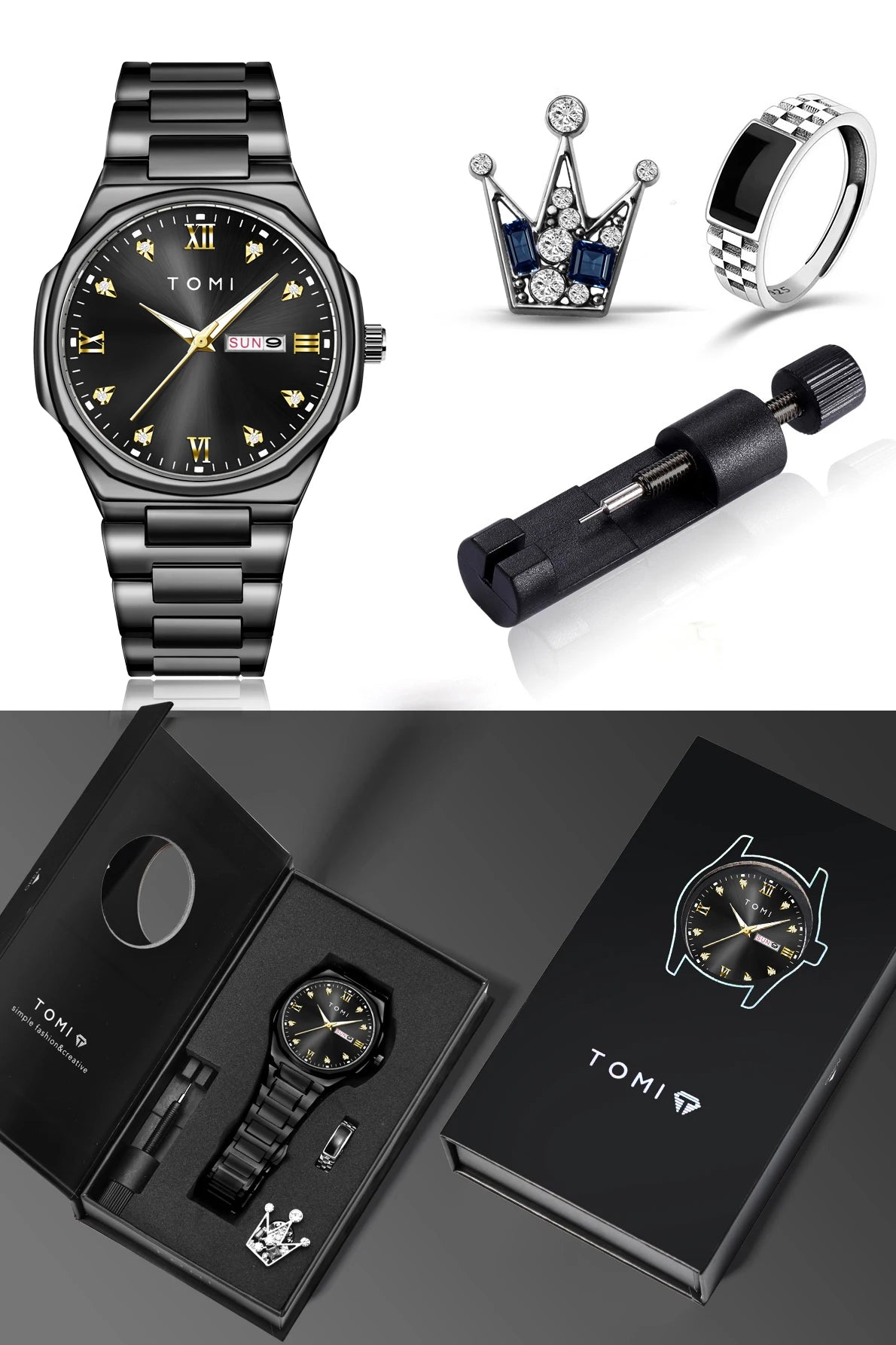 Relógio masculino TOMI moda minimalista luxuoso relógio de pulso masculino relógio de quartzo