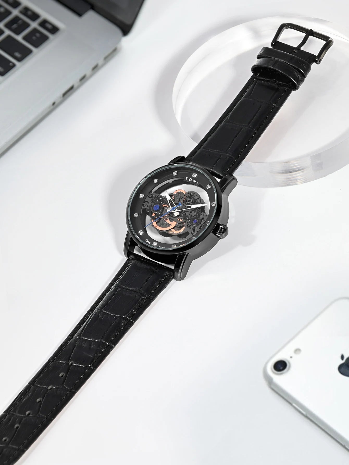 TOMI Novo relógio popular de luxo casual masculino e feminino relógio de quartzo com diamante oco