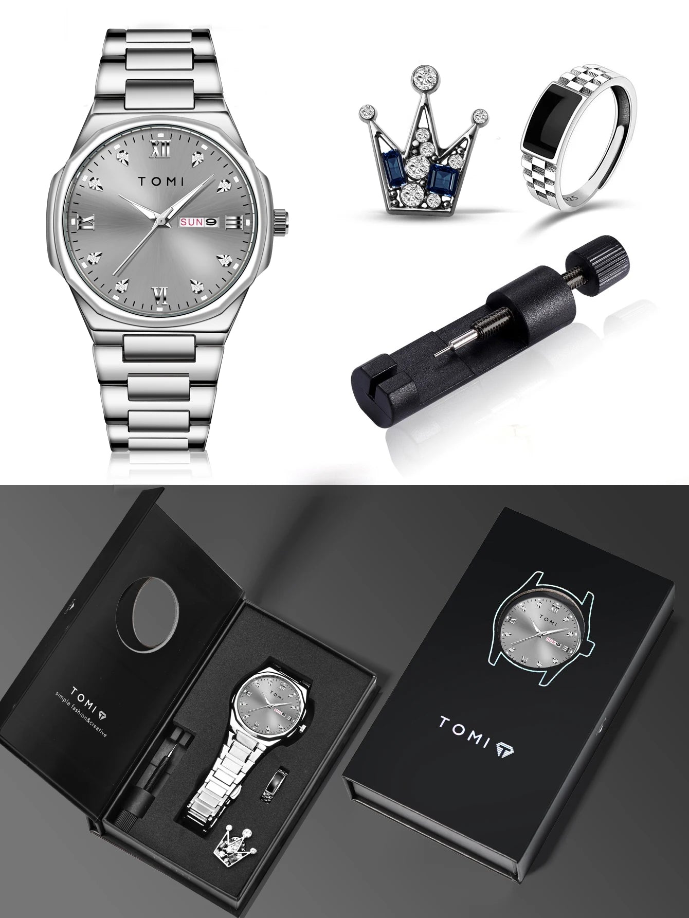 Relógio masculino TOMI moda minimalista luxuoso relógio de pulso masculino relógio de quartzo