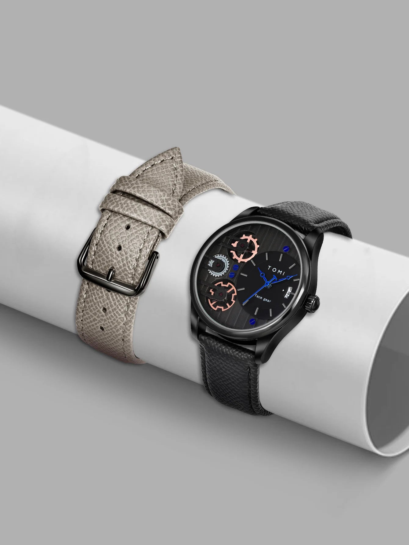 Relógio de quartzo de pulseira destacável TOMI masculino, conjunto combinado caixa presente, luxo e negócios simples, presente Festival