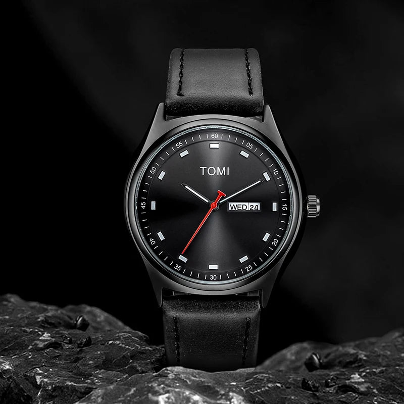 Tomi relógio masculino minimalista negócios casual relógio de quartzo masculino e feminino calendário elegante e versátil relógio de quartzo