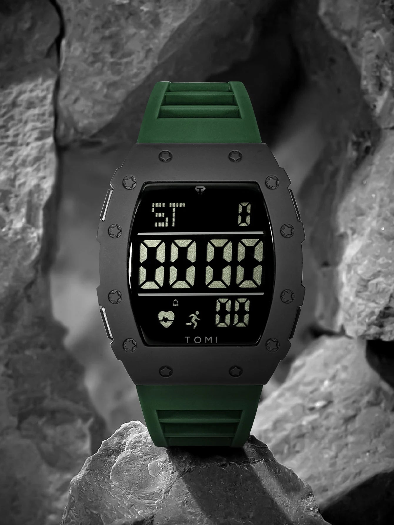 Tomi relógio digital led masculino barril de vinho relógio multifuncional ao ar livre à prova dwaterproof água fitness esportes relógio estudante