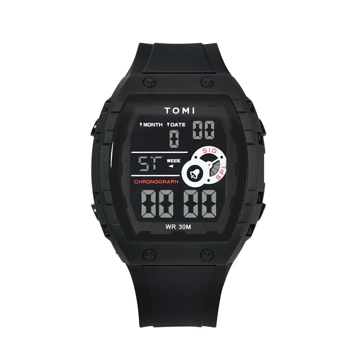 TOMI Esporte Masculino Multi funcional Relógio Esportivo Ao Ar Livre À Prova D 'Água Data Luminosa LED Digital Estudante Relógio Eletrônico