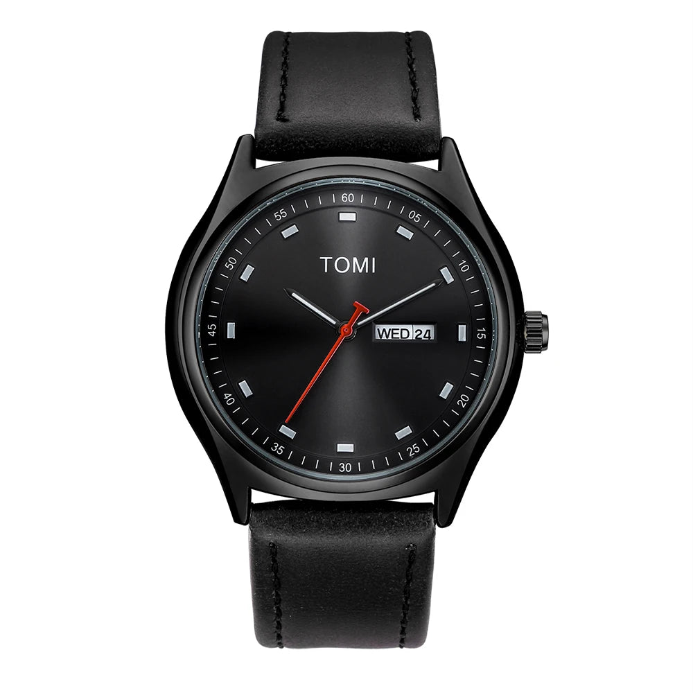 Tomi relógio masculino minimalista negócios casual relógio de quartzo masculino e feminino calendário elegante e versátil relógio de quartzo