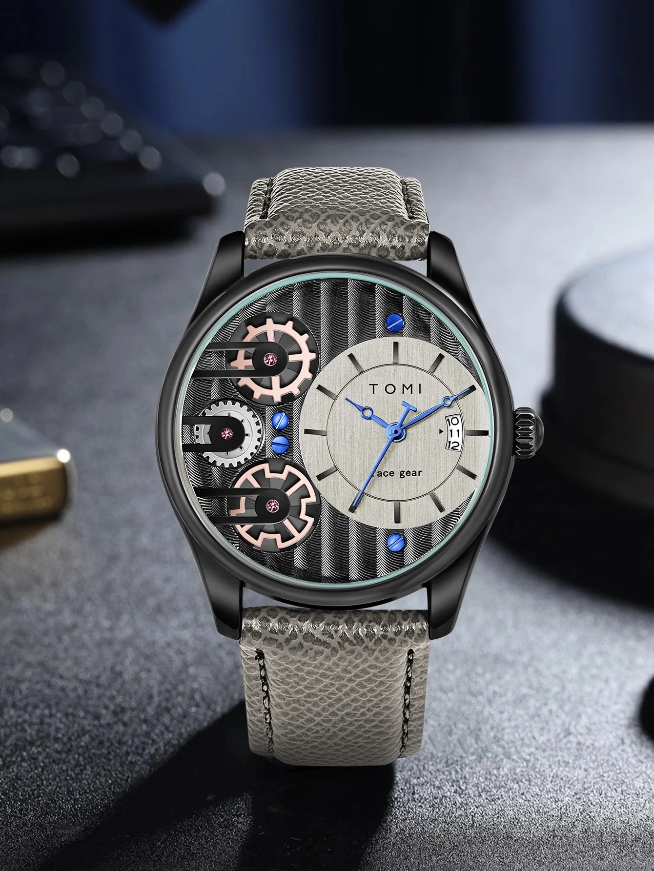 Relógio de quartzo de pulseira destacável TOMI masculino, conjunto combinado caixa presente, luxo e negócios simples, presente Festival