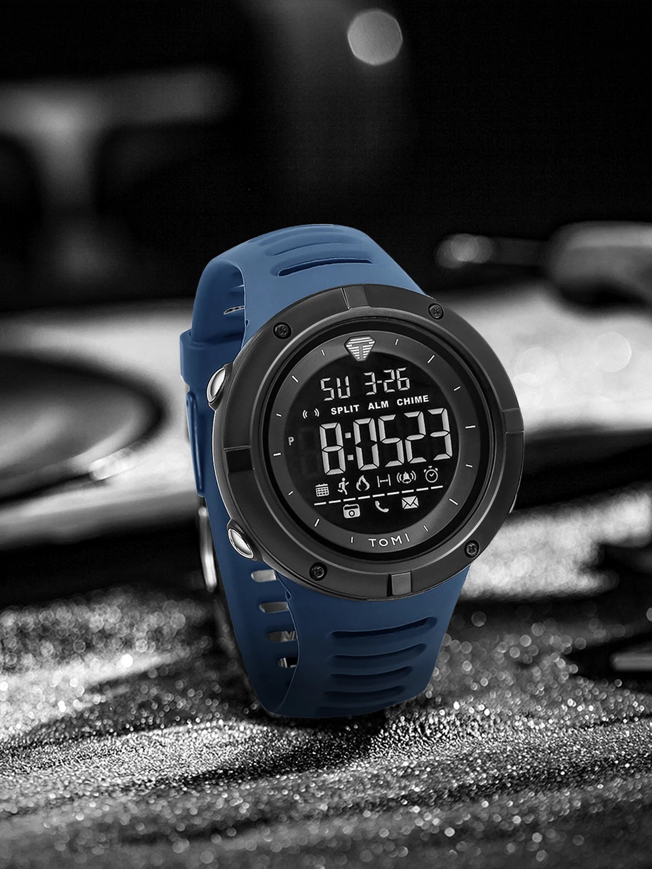 Relógio masculino TOMI Night Glow à prova d'água moda digital TPU material relógio esportivo