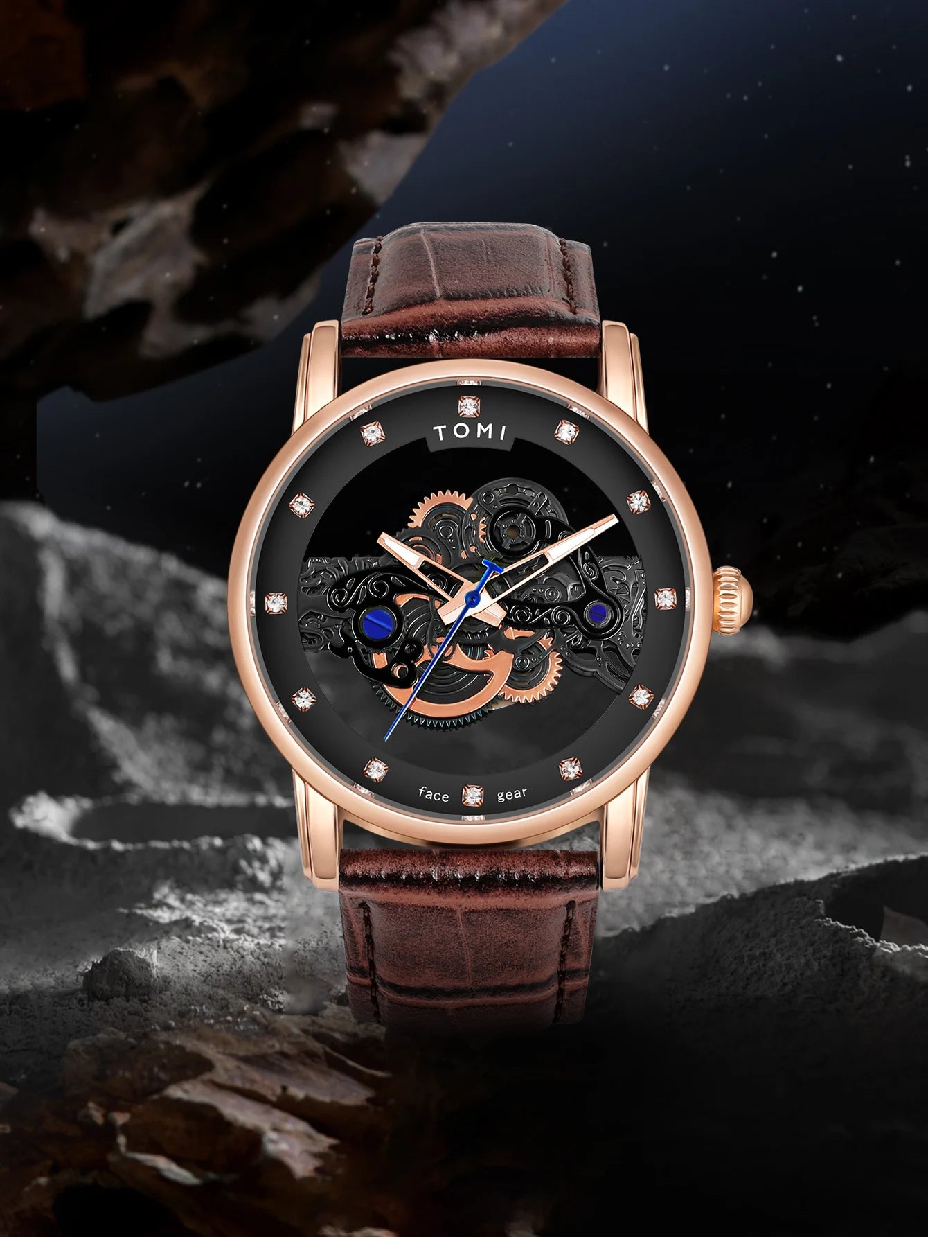 TOMI Novo relógio popular de luxo casual masculino e feminino relógio de quartzo com diamante oco