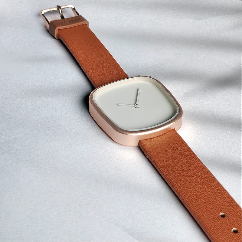 Tomi relógio minimalista masculino quadrado moda ultra fino relógio minimalista feminino de alta qualidade elegante relógio de quartzo presente