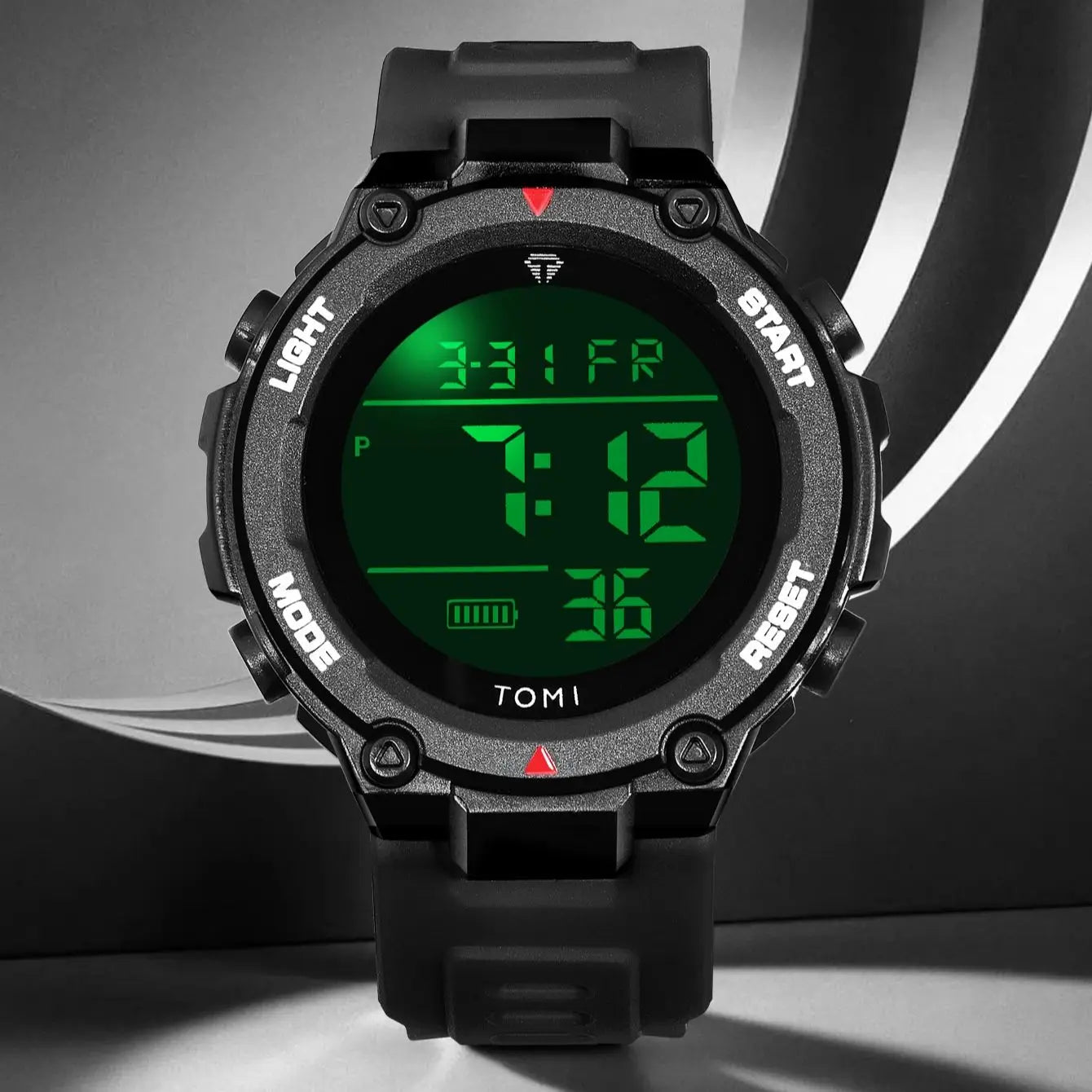 TOMI Relógio Digital Tático Militar Verde Preto 4 Botões Modos Esportivos À Prova de Choque À Prova D 'Água Caminhadas Ao Ar Livre