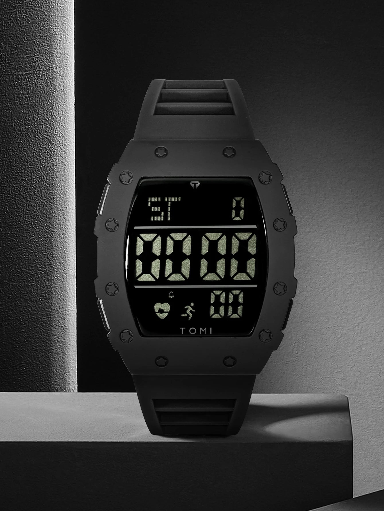 Tomi relógio digital led masculino barril de vinho relógio multifuncional ao ar livre à prova dwaterproof água fitness esportes relógio estudante