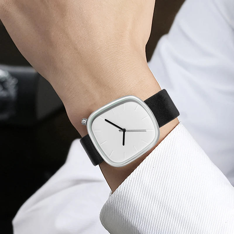 TOMI Relógio Minimalista Masculino Moda Versátil Relógio Quadrado Masculino e Feminino Escala Preto e Branco Relógio de Quartzo Premium