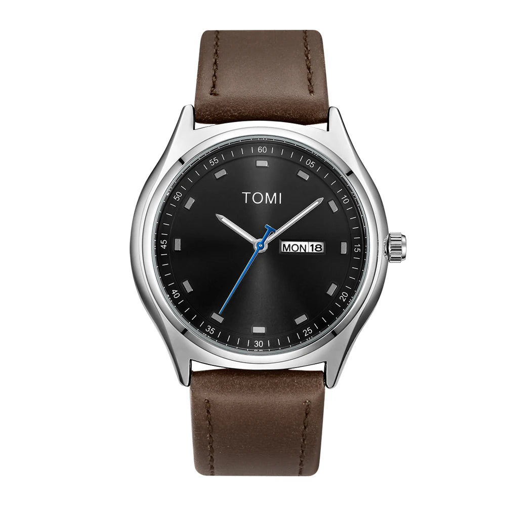 Tomi relógio masculino minimalista negócios casual relógio de quartzo masculino e feminino calendário elegante e versátil relógio de quartzo