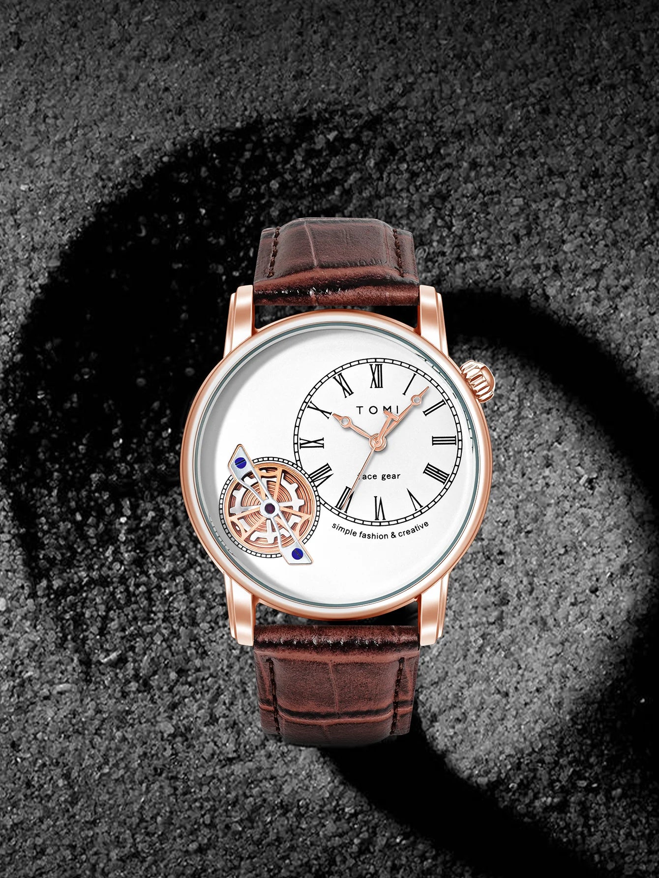 Tomi conjunto caixa de presente luxo e elegante relógio de quartzo masculino calendário de lazer pulseira dupla relógio de quartzo presente do festival
