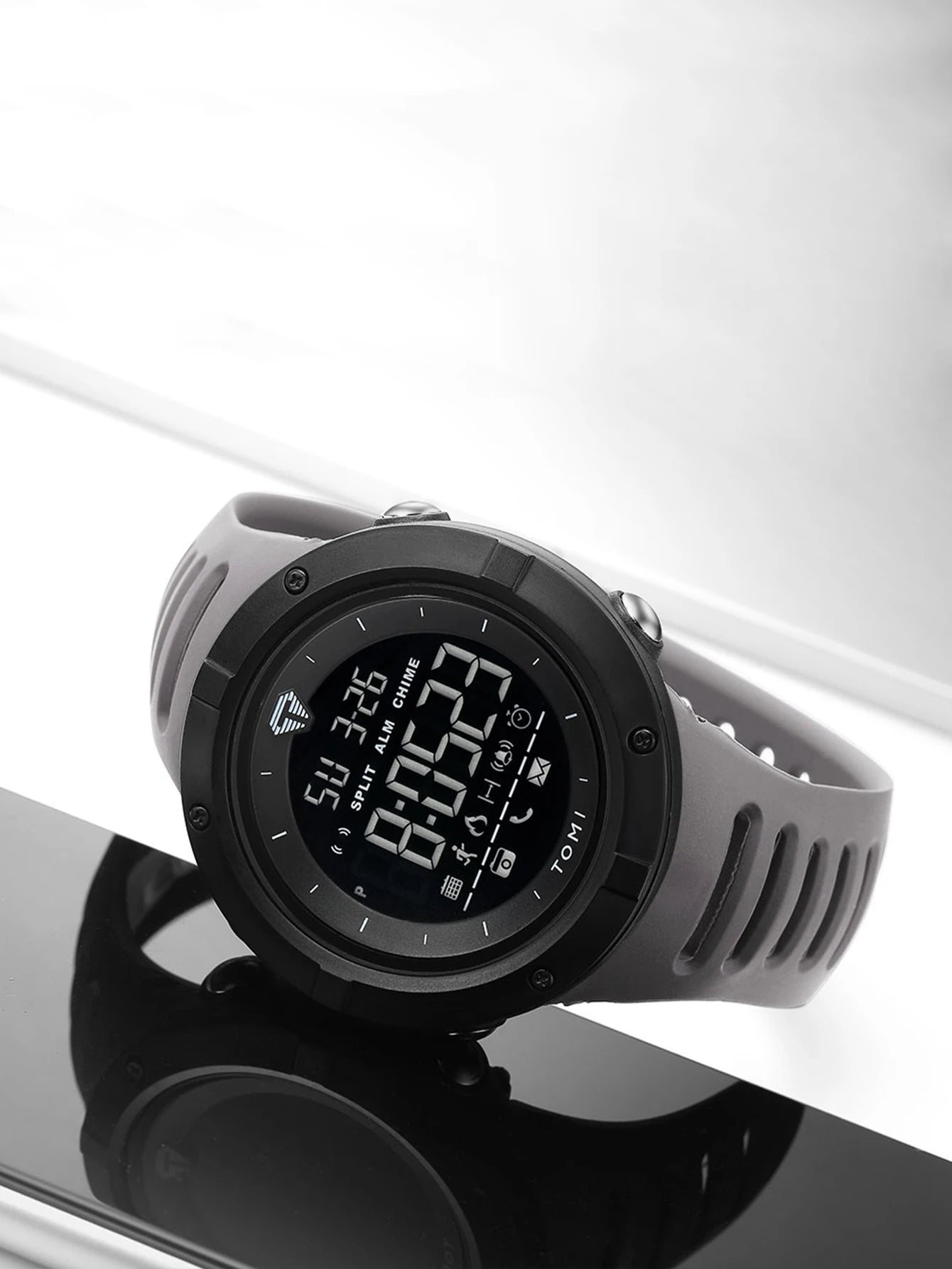 Relógio masculino TOMI Night Glow à prova d'água moda digital TPU material relógio esportivo