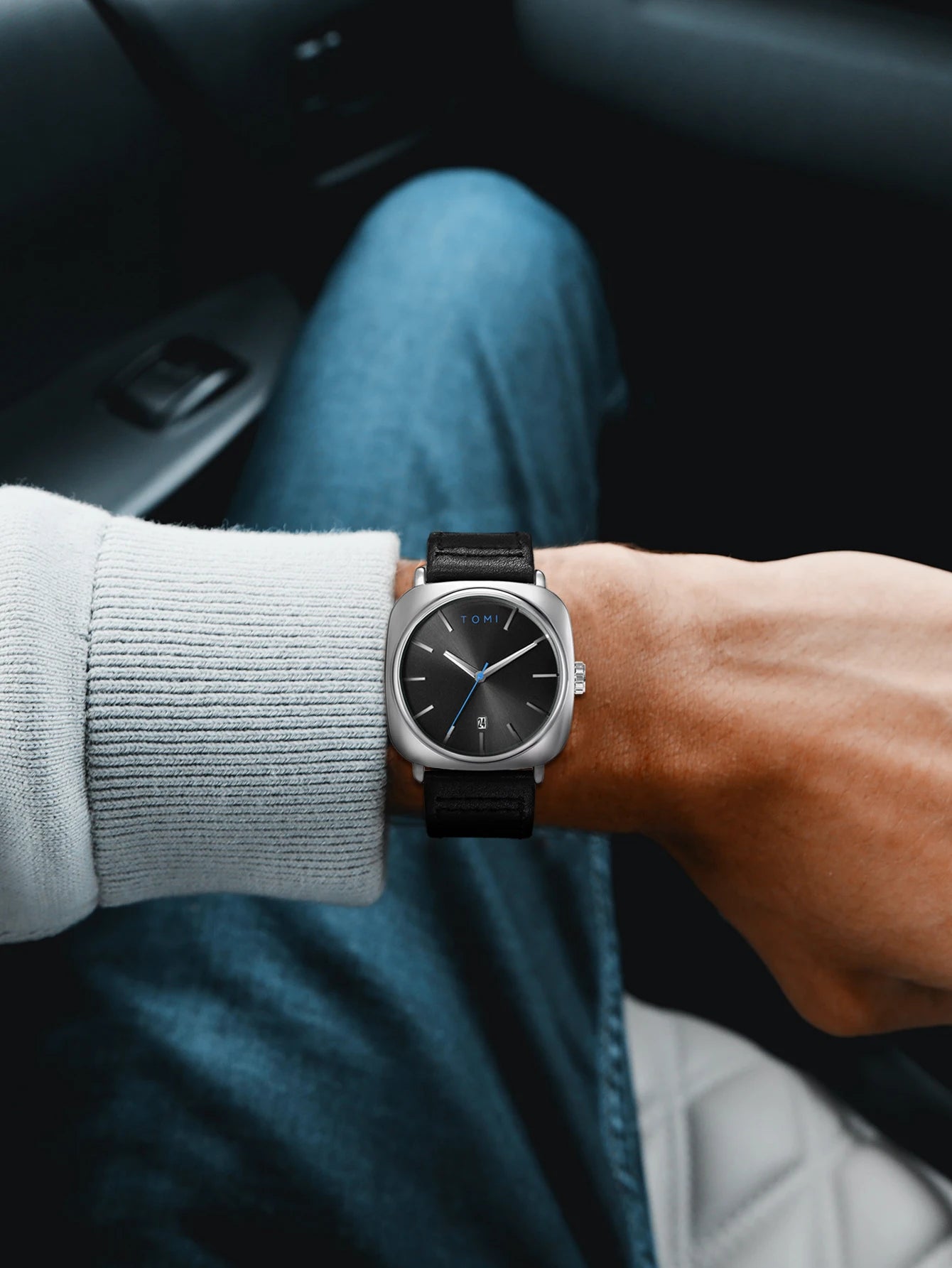 Tomi 2 pçs masculino casual moda relógio óculos conjunto de presente clássico simples caso quadrado relógio de quartzo masculino conjunto de presente reloj